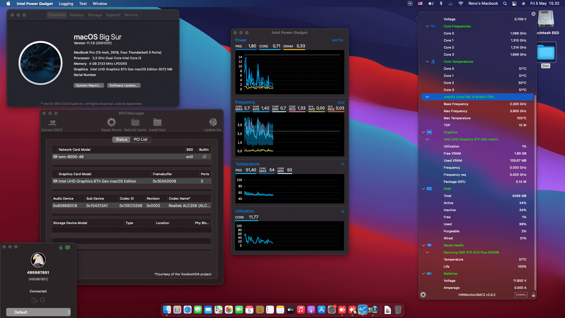 Success Hackintosh macOS Big Sur 11.7.6 Build 20G1231 in Asus VivoBook S13-S330FA